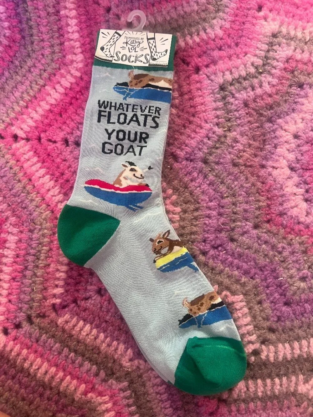 NWT Primitives by Kathy Whatever Floats Your Goat Socks